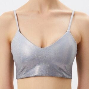 NEW! Beach Riot Georgia silver holographic bra